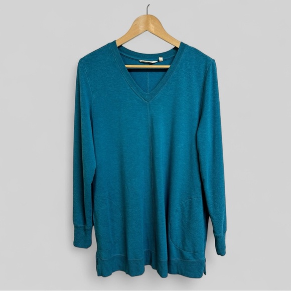 Soft Surroundings Soft Teal Athleisure Tunic Top Size Large - Picture 2 of 7